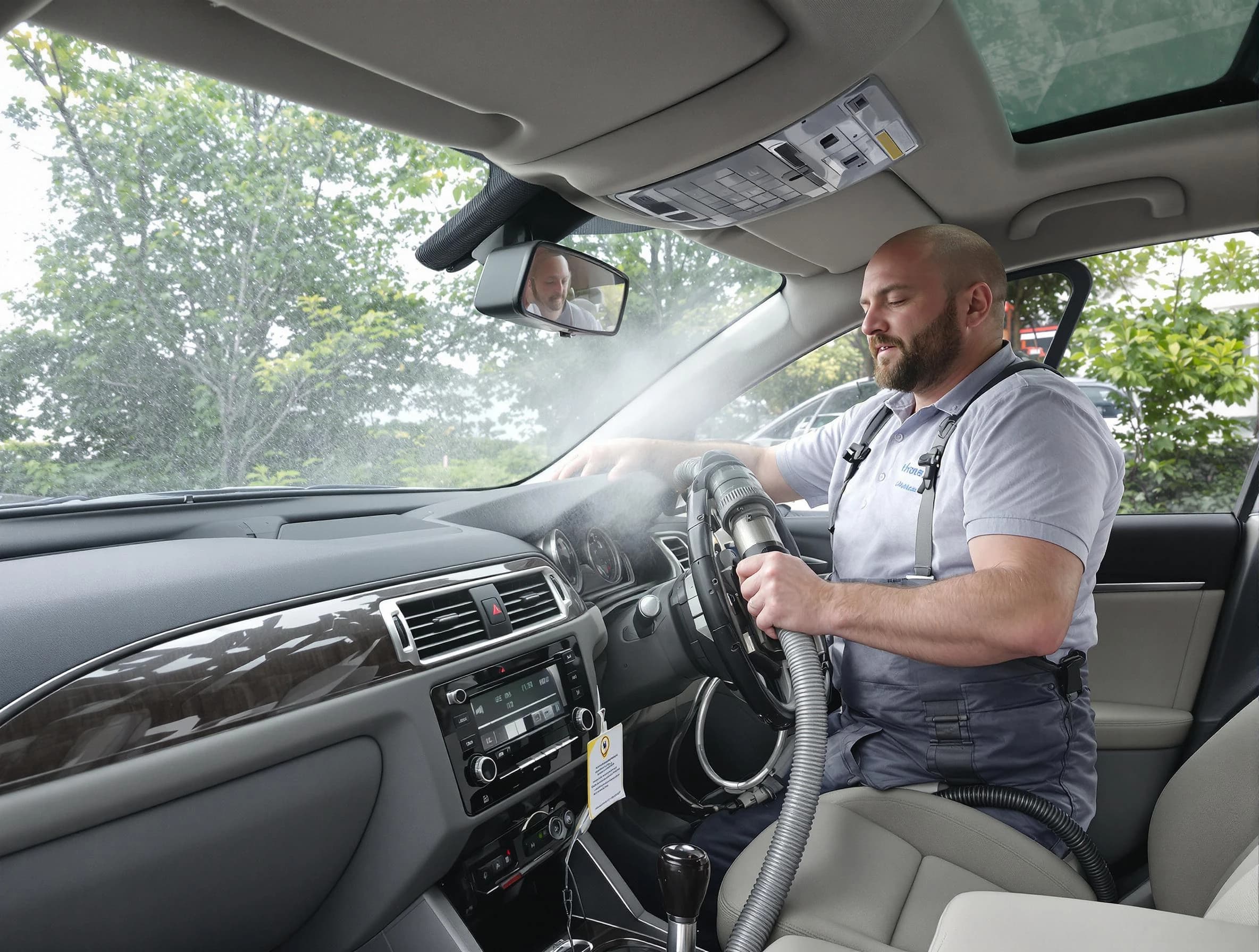 Milton Air Duct Cleaning specialist performing professional car duct cleaning in Milton