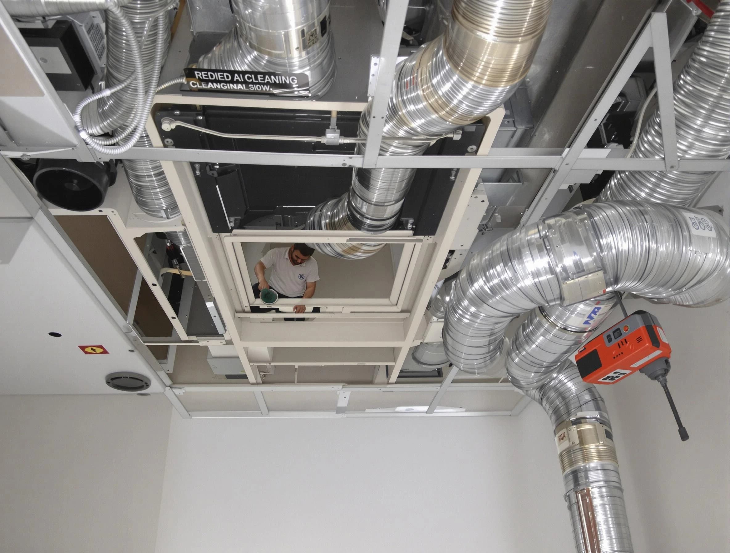 Milton Air Duct Cleaning technician performing detailed central duct system cleaning in Milton