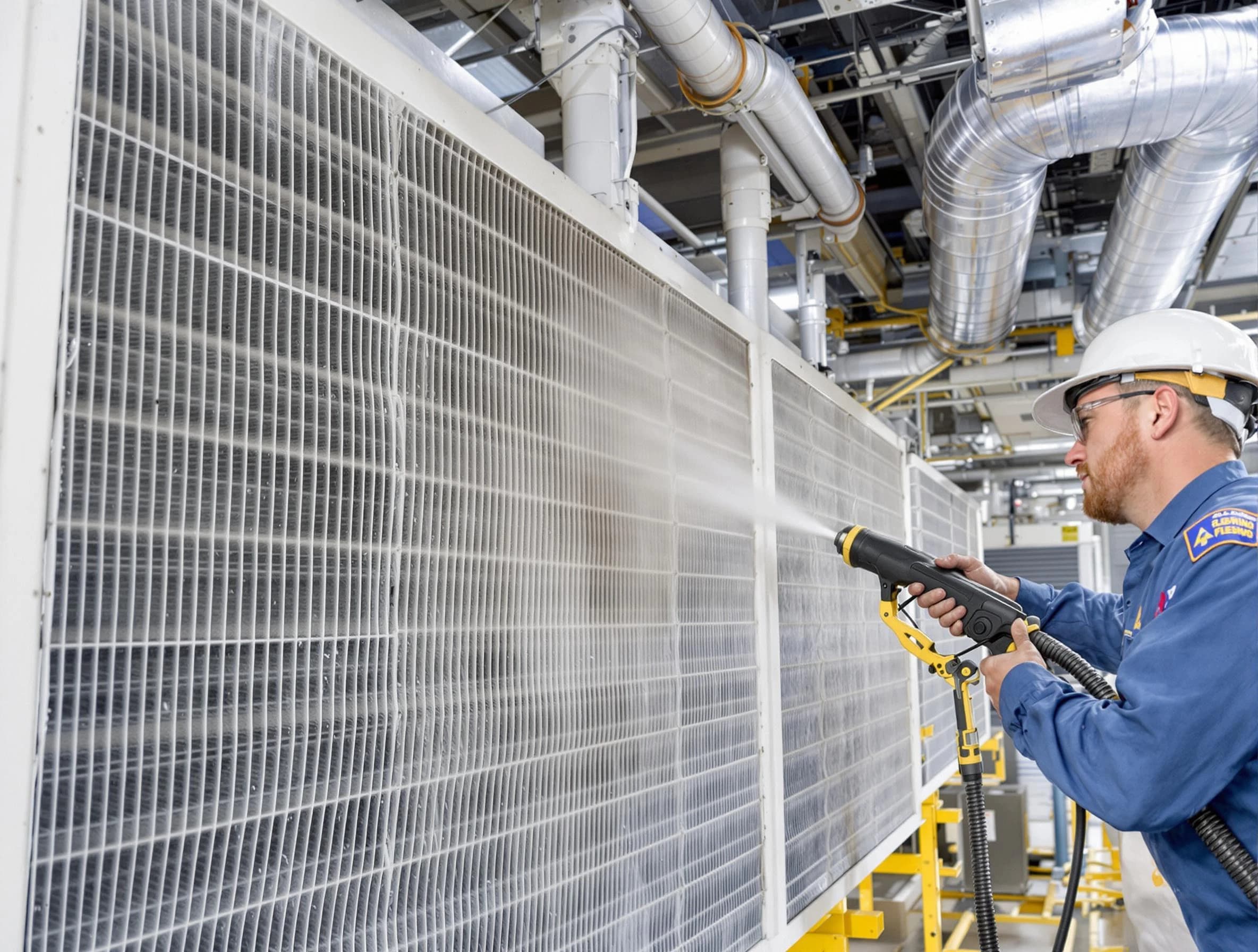 Professional commercial coil cleaning by Milton Air Duct Cleaning in Milton