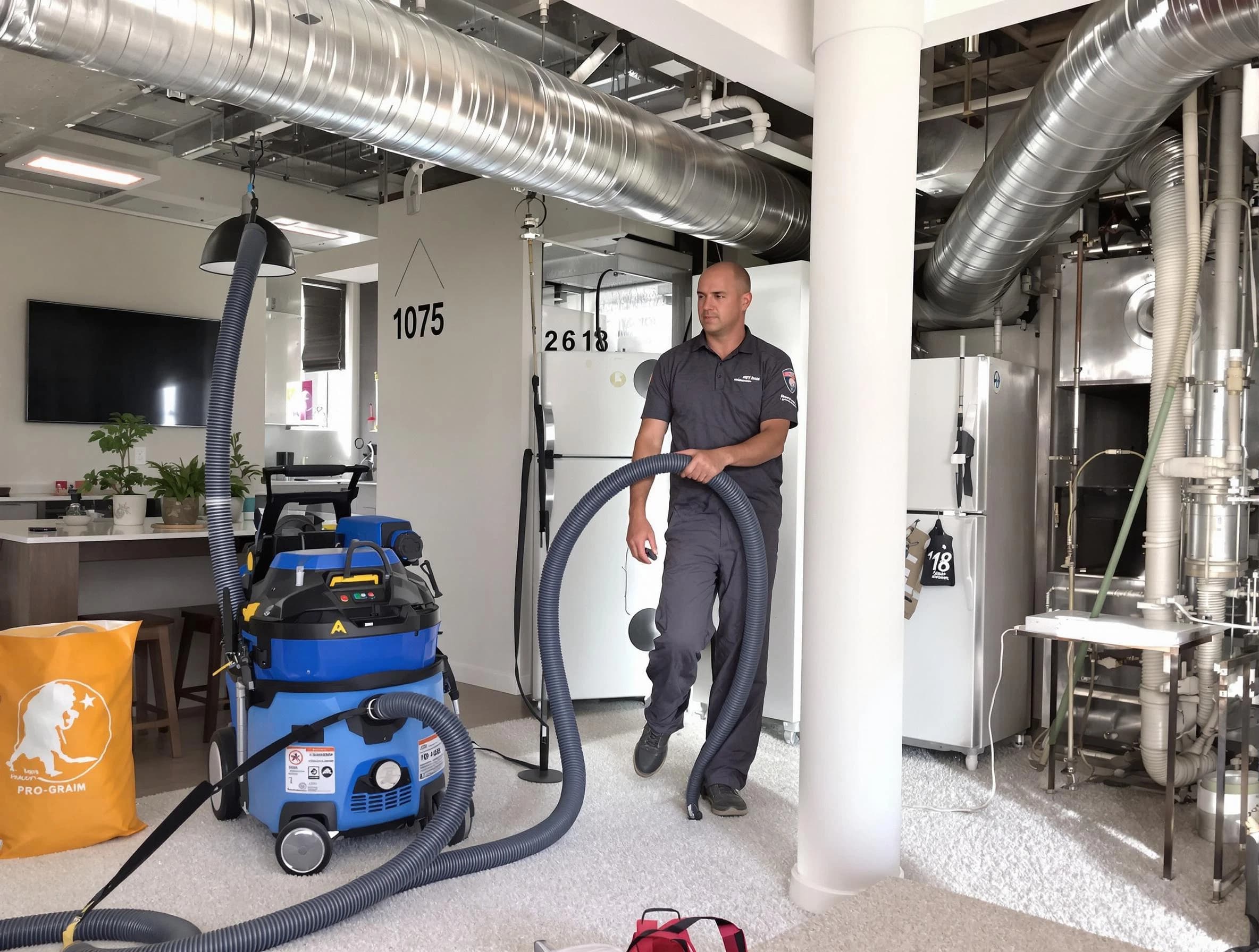 Milton Air Duct Cleaning expert performing detailed indoor duct cleaning for improved air quality in Milton