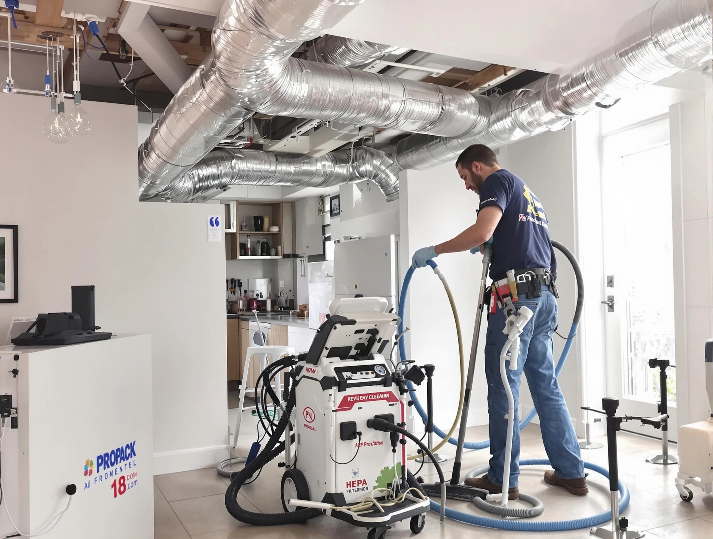 Milton Air Duct Cleaning technician performing advanced pure duct cleaning with specialized equipment in Milton