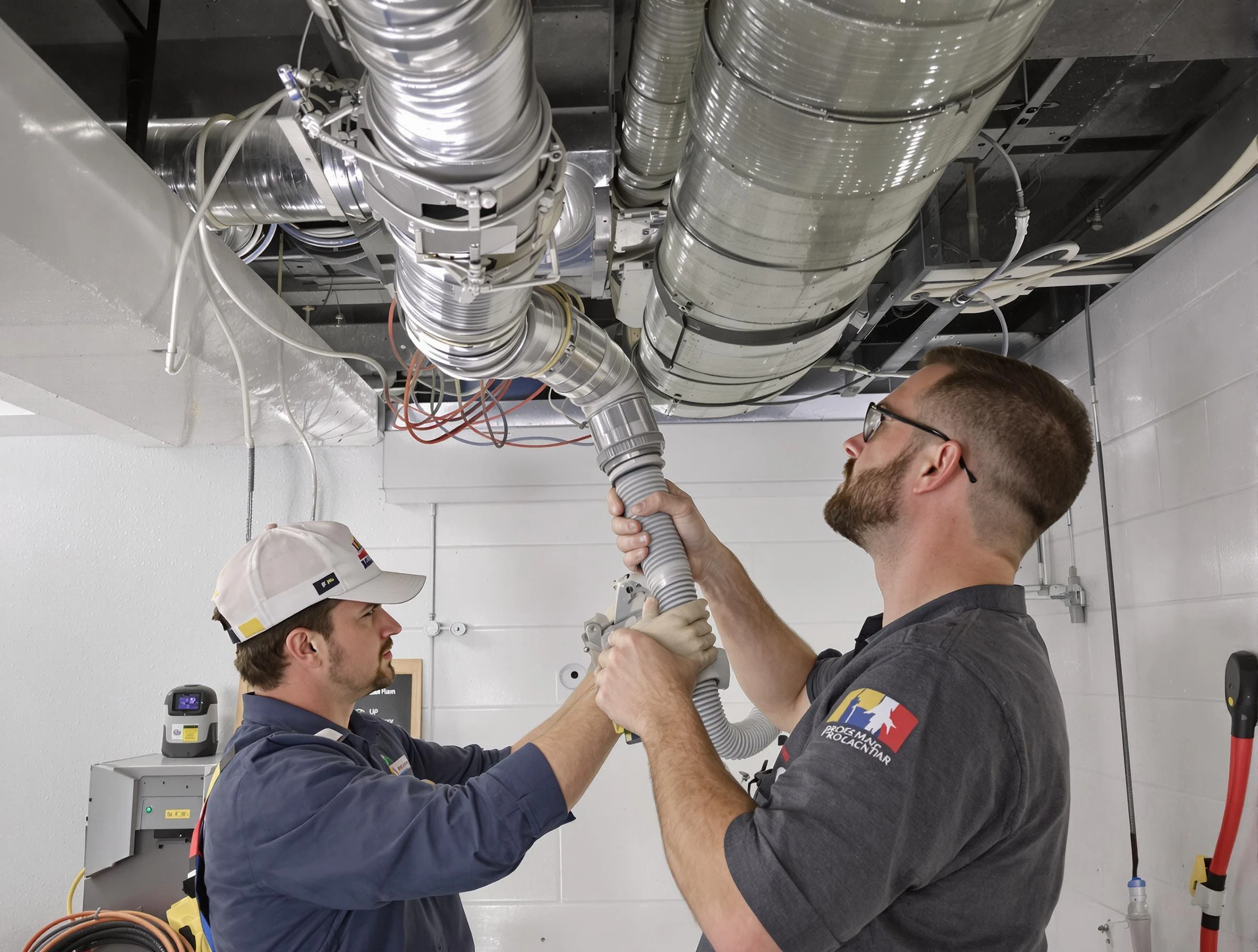 Milton Air Duct Cleaning technician performing thorough AC duct cleaning in Milton